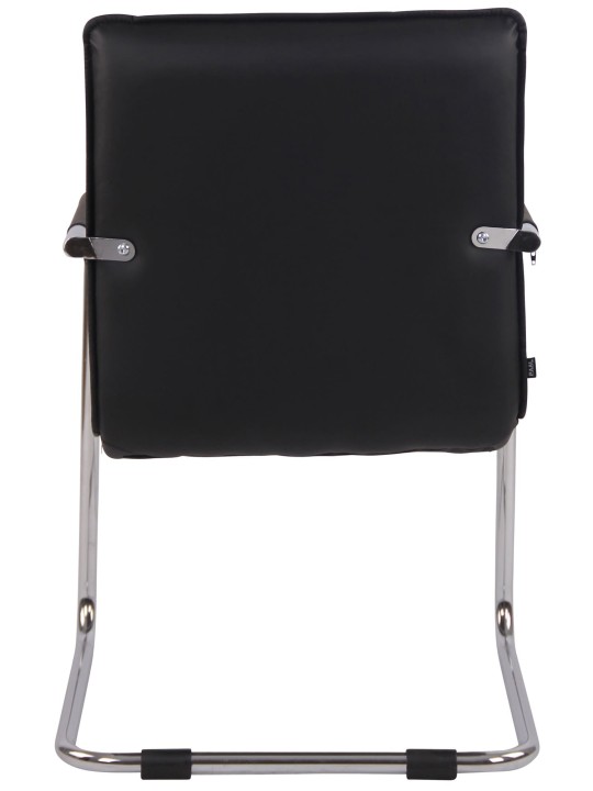 Set 2 scaune vizitator Gandia imitatie piele crom, negru Set 2 scaune vizitator Gandia imitatie piele crom, negru