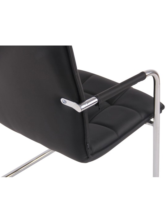 Set 2 scaune vizitator Gandia imitatie piele crom, negru Set 2 scaune vizitator Gandia imitatie piele crom, negru