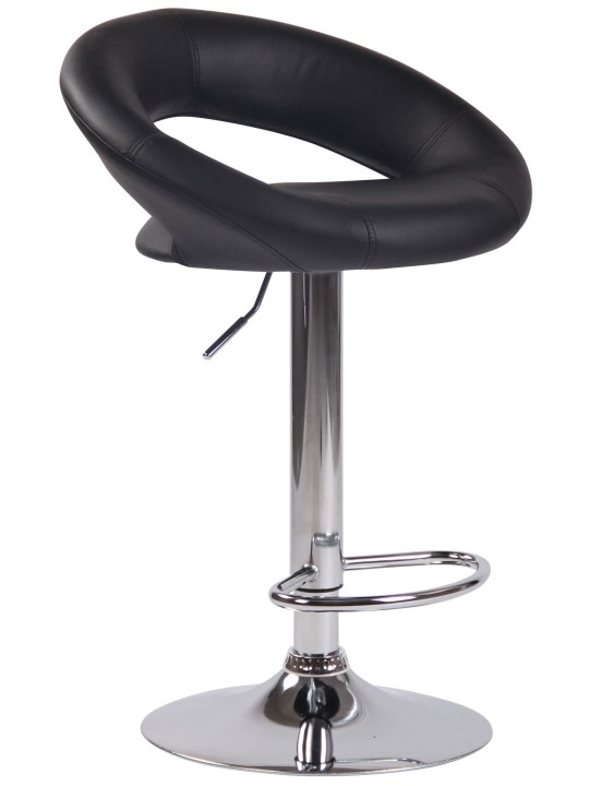 Set 2 taburete de bar Olinda imitatie piele crom, negru