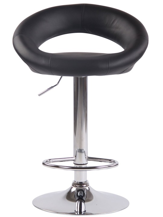 Set 2 taburete de bar Olinda imitatie piele crom, negru