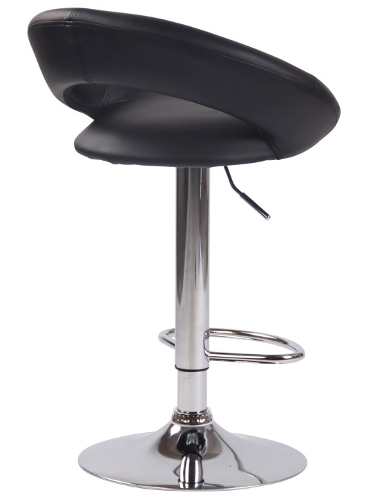 Set 2 taburete de bar Olinda imitatie piele crom, negru