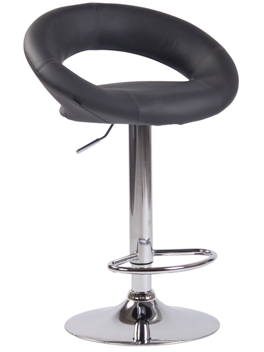 Set 2 taburete de bar Olinda imitatie piele crom, gri