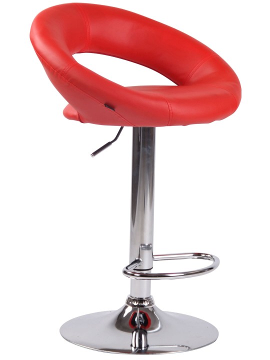 Set 2 taburete de bar Olinda imitatie piele crom, roșu Set 2 taburete de bar Olinda imitatie piele crom, roșu