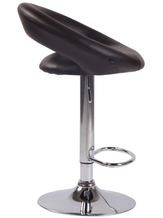 Set 2 taburete de bar Olinda imitatie piele crom, maro