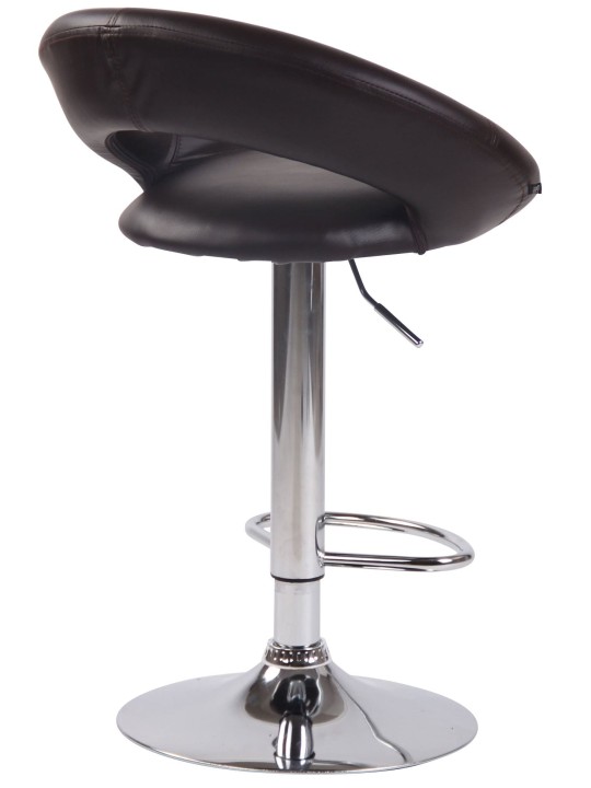Set 2 taburete de bar Olinda imitatie piele crom, maro