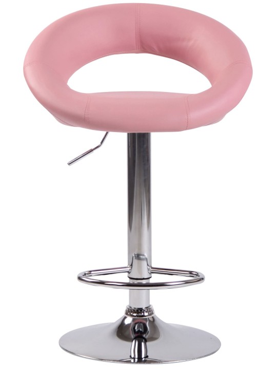 Set 2 taburete de bar Olinda imitatie piele crom, roz