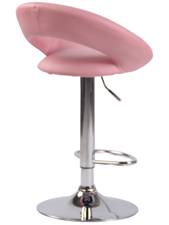 Set 2 taburete de bar Olinda imitatie piele crom, roz