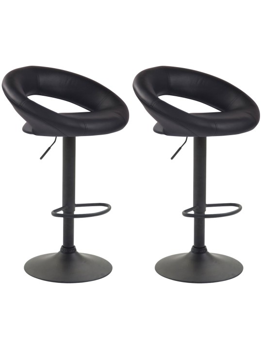 Set 2 taburete de bar Olinda imitatie piele, negru Set 2 taburete de bar Olinda imitatie piele, negru