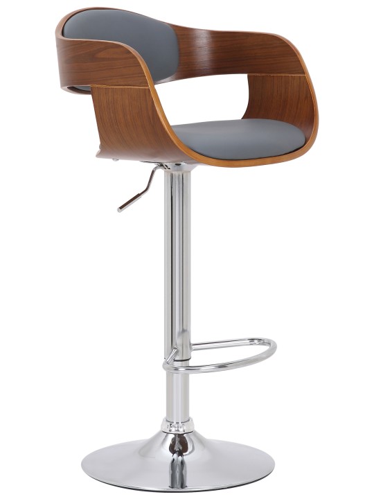 Set 2 scaune de bar Kingston C imitatie piele, nuc/gri Set 2 scaune de bar Kingston C imitatie piele, nuc/gri