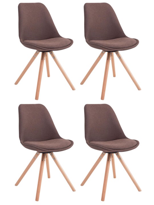 Set 4 Scaune Toulouse Fabric Natura Rotunde, maro