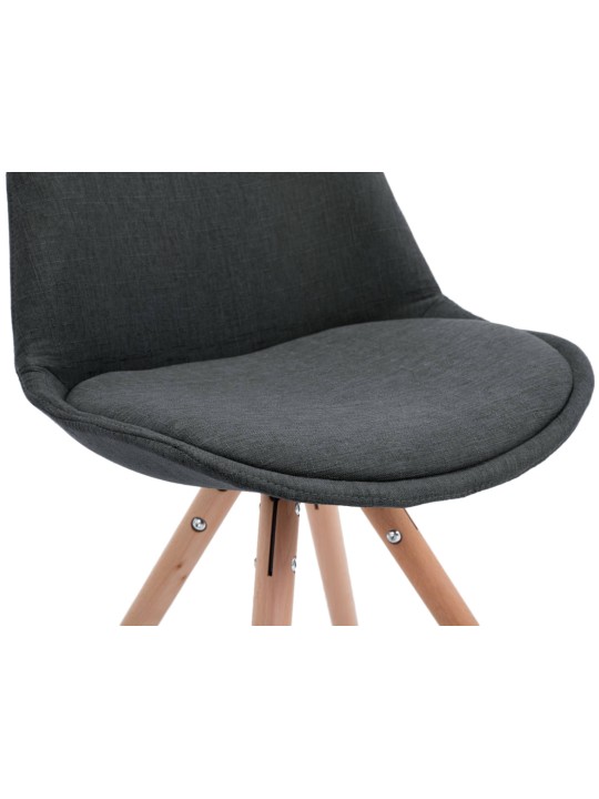 Set 4 Scaune Toulouse Fabric Natura Rotunde, gri închis