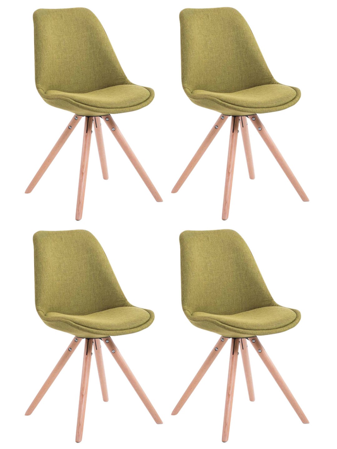 Set 4 Scaune Toulouse Fabric Natura Rotunde, verde