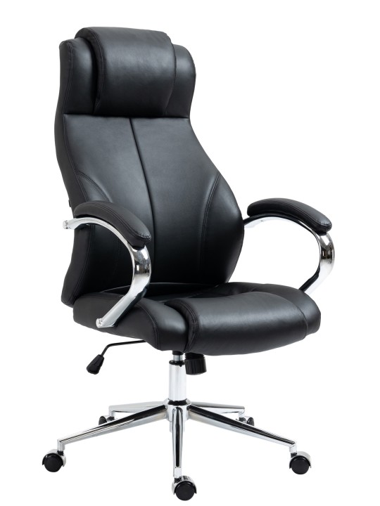 Scaun de birou Salford piele naturala, negru