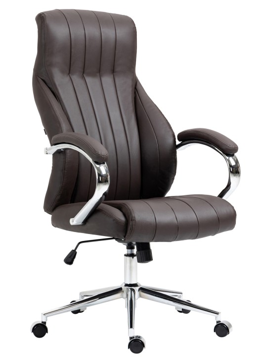 Scaun de birou Wigan piele naturala, maro