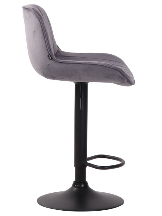 Set 2 scaune de bar Lentini catifea, gri închis