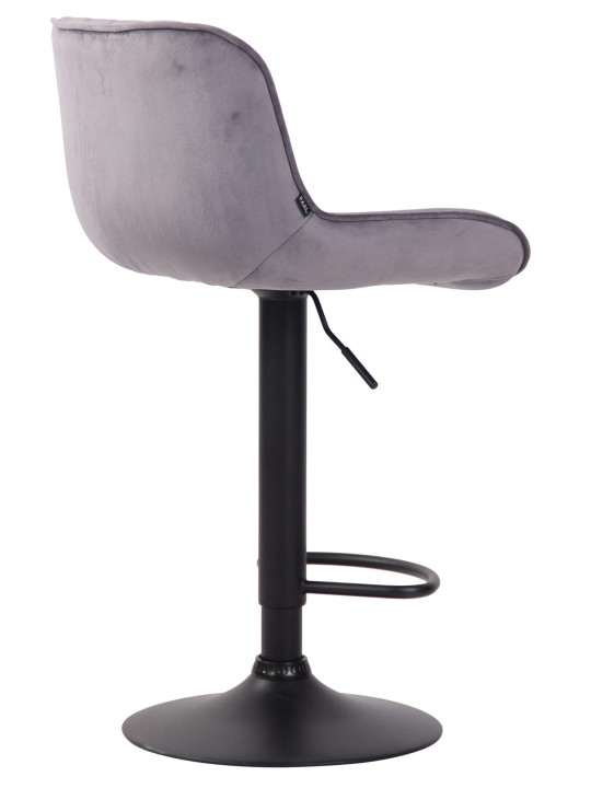 Set 2 scaune de bar Lentini catifea, gri închis
