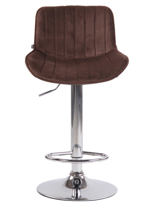 Set 2 scaune de bar Lentini catifea crom, maro Set 2 scaune de bar Lentini catifea crom, maro