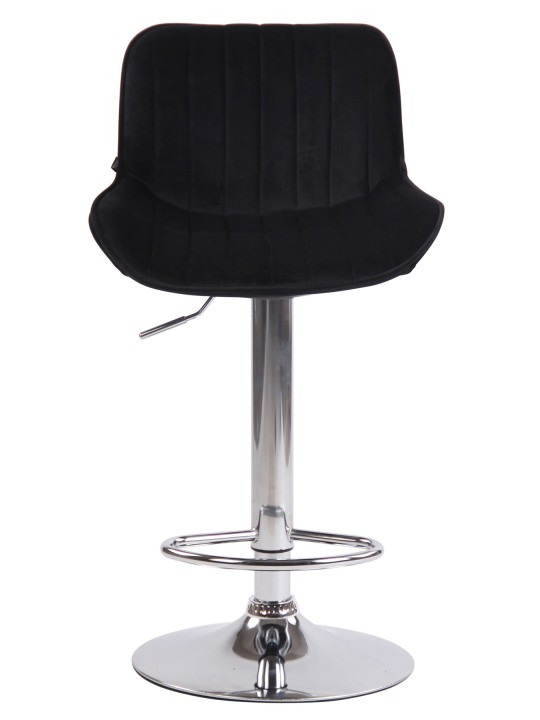 Set 2 scaune de bar Lentini catifea crom, negru