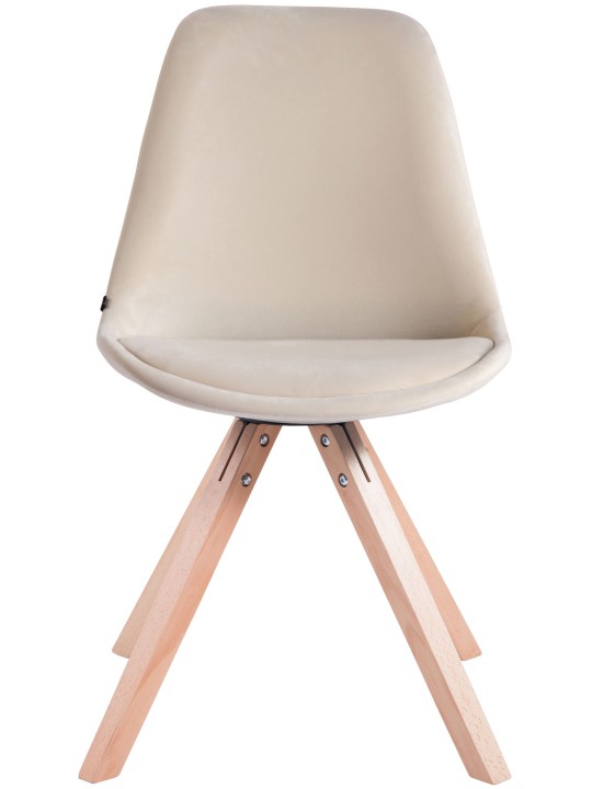 Set 4 scaune Toulouse catifea patrat natura, crem
