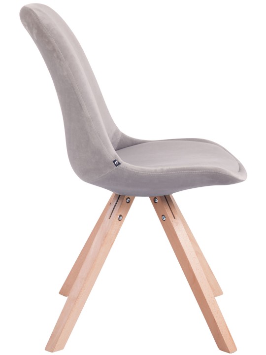 Set 4 scaune Toulouse catifea patrat natura, gri
