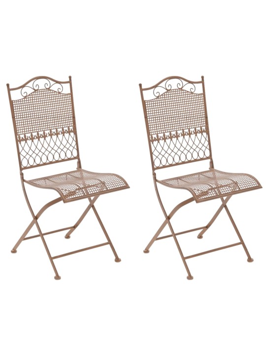 Set 2 scaune de gradina Kiran, maro antic