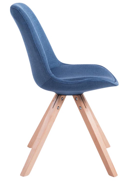 Set 4 scaune vizitator stofa Toulouse Square Natura, albastru