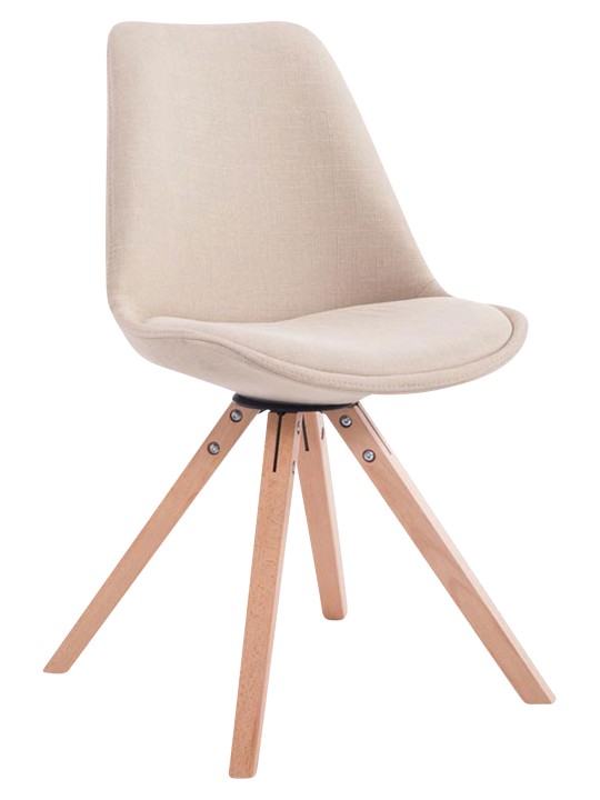 Set 4 scaune vizitator stofa Toulouse Square Natura, crem