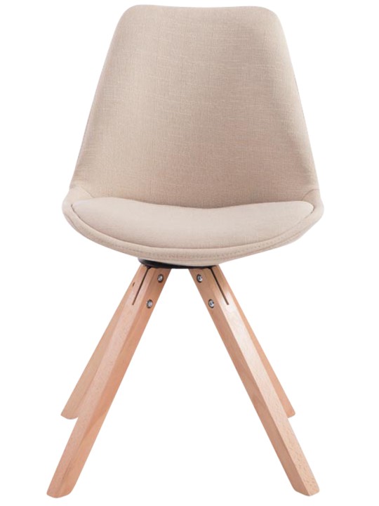 Set 4 scaune vizitator stofa Toulouse Square Natura, crem