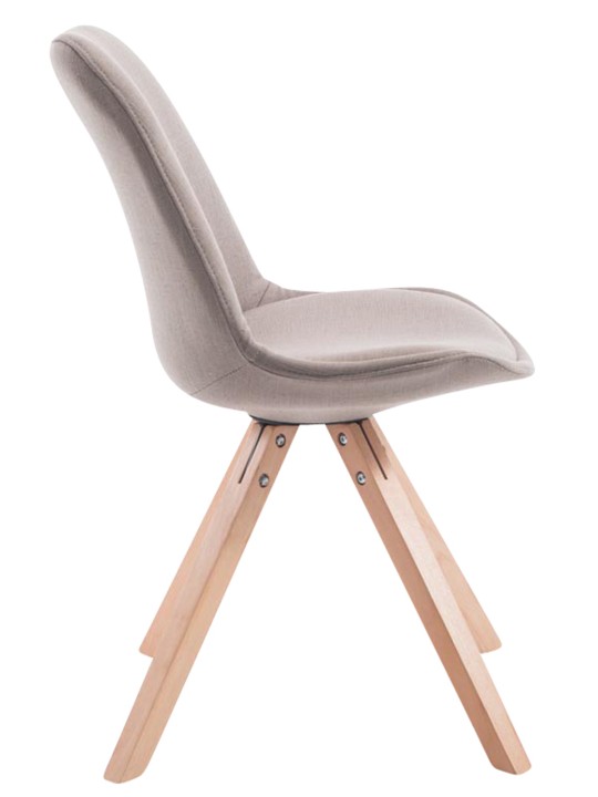 Set 4 scaune vizitator stofa Toulouse Square Natura, taupe