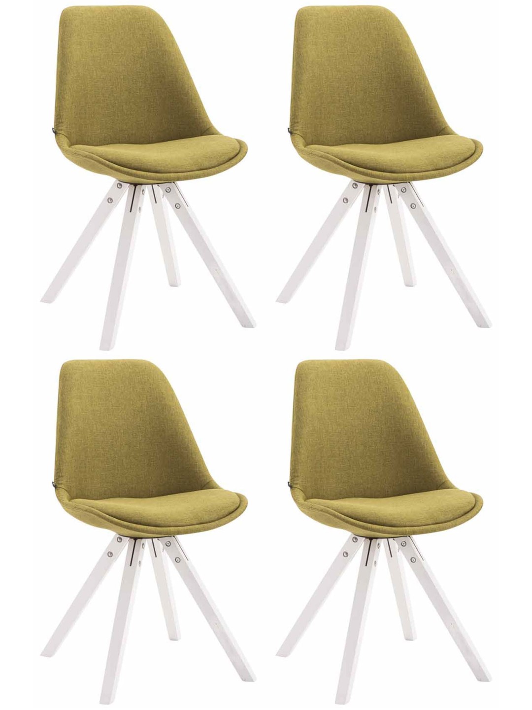 Set de 4 scaune vizitator Toulouse stofa Square, verde