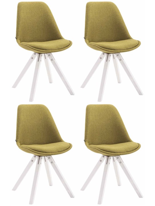 Set de 4 scaune vizitator Toulouse stofa Square, verde
