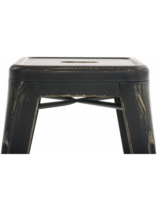 Set 4 taburete Armin, negru-auriu Set 4 taburete Armin, negru-auriu