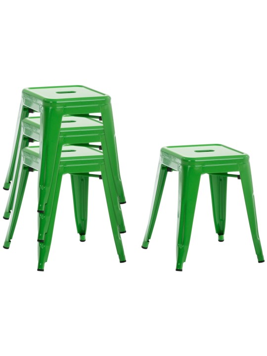 Set 4 taburete Armin, verde
