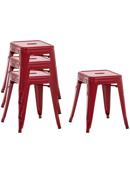 Set 4 taburete Armin, roșu