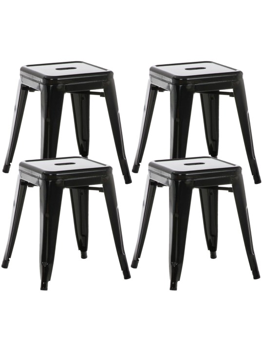 Set 4 taburete Armin, negru