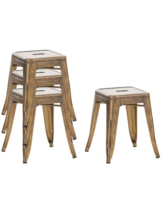 Set 4 taburete Armin, auriu