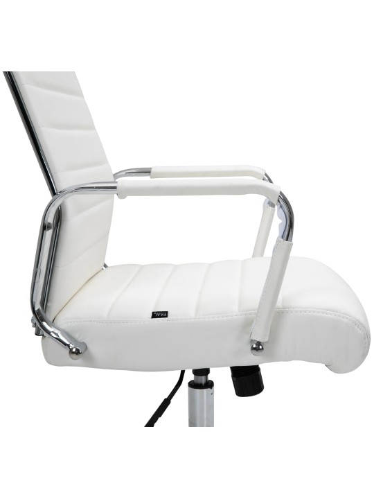 Scaun de birou Columbus piele naturala, alb