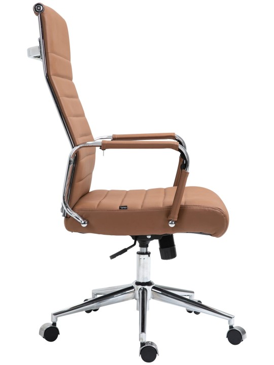 Scaun de birou Columbus piele naturala, maro deschis