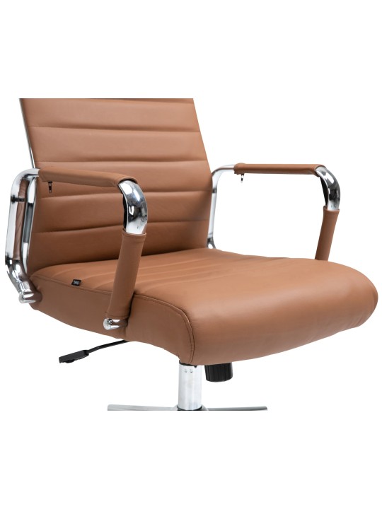 Scaun de birou Columbus piele naturala, maro deschis