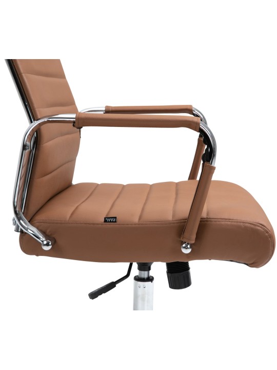 Scaun de birou Columbus piele naturala, maro deschis