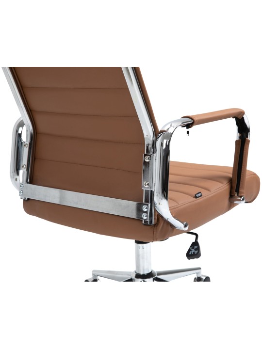 Scaun de birou Columbus piele naturala, maro deschis