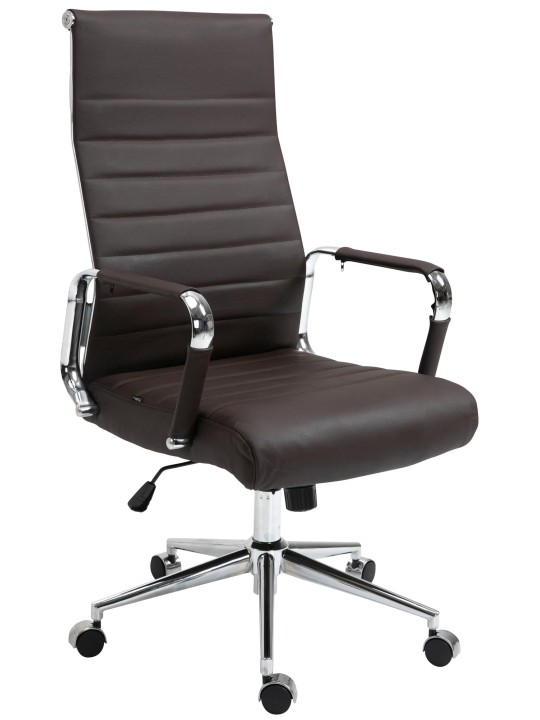 Scaun de birou Columbus piele naturala, maro