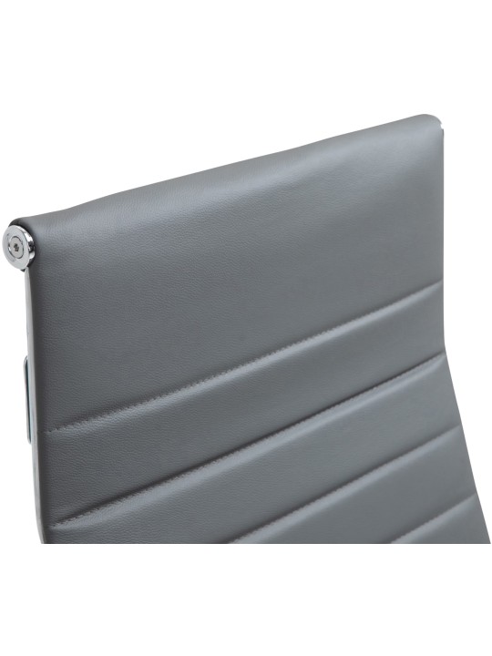 Scaun de birou Columbus piele naturala, gri