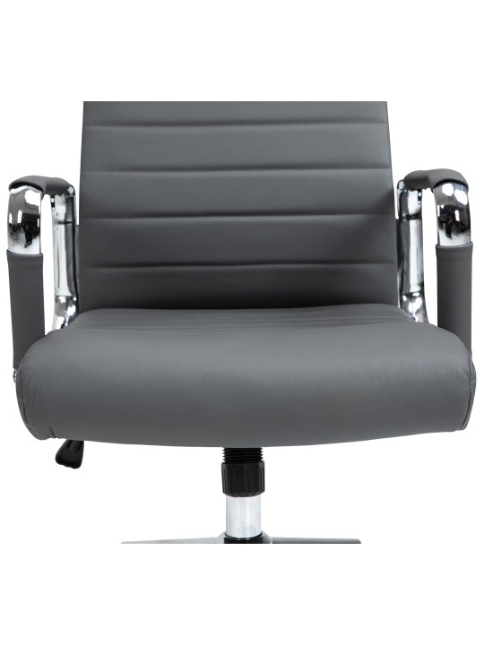 Scaun de birou Columbus piele naturala, gri