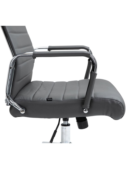 Scaun de birou Columbus piele naturala, gri