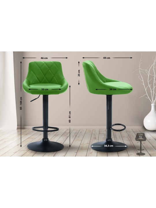 Scaun de bar Lazio imitatie piele, verde