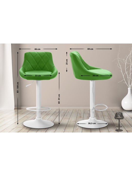 Scaun de bar Lazio imitatie piele, verde