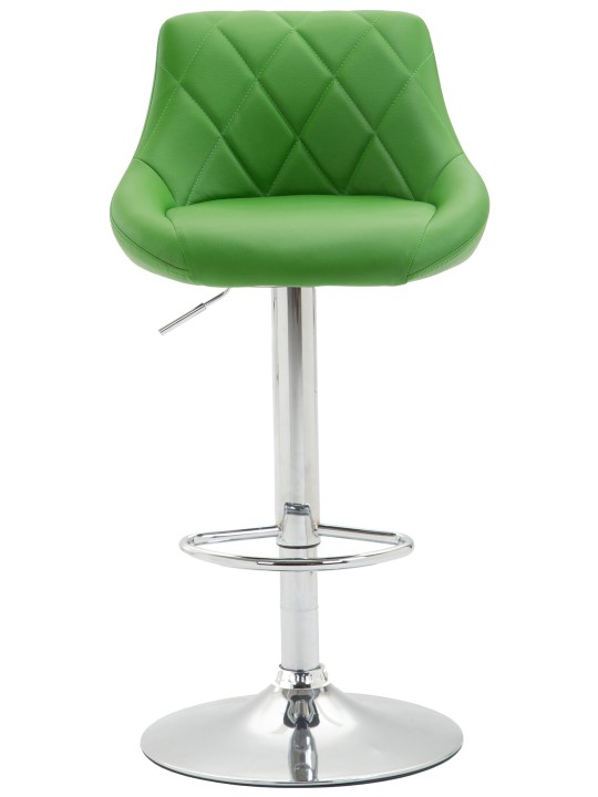 Scaun de bar Lazio imitatie piele cromat, verde