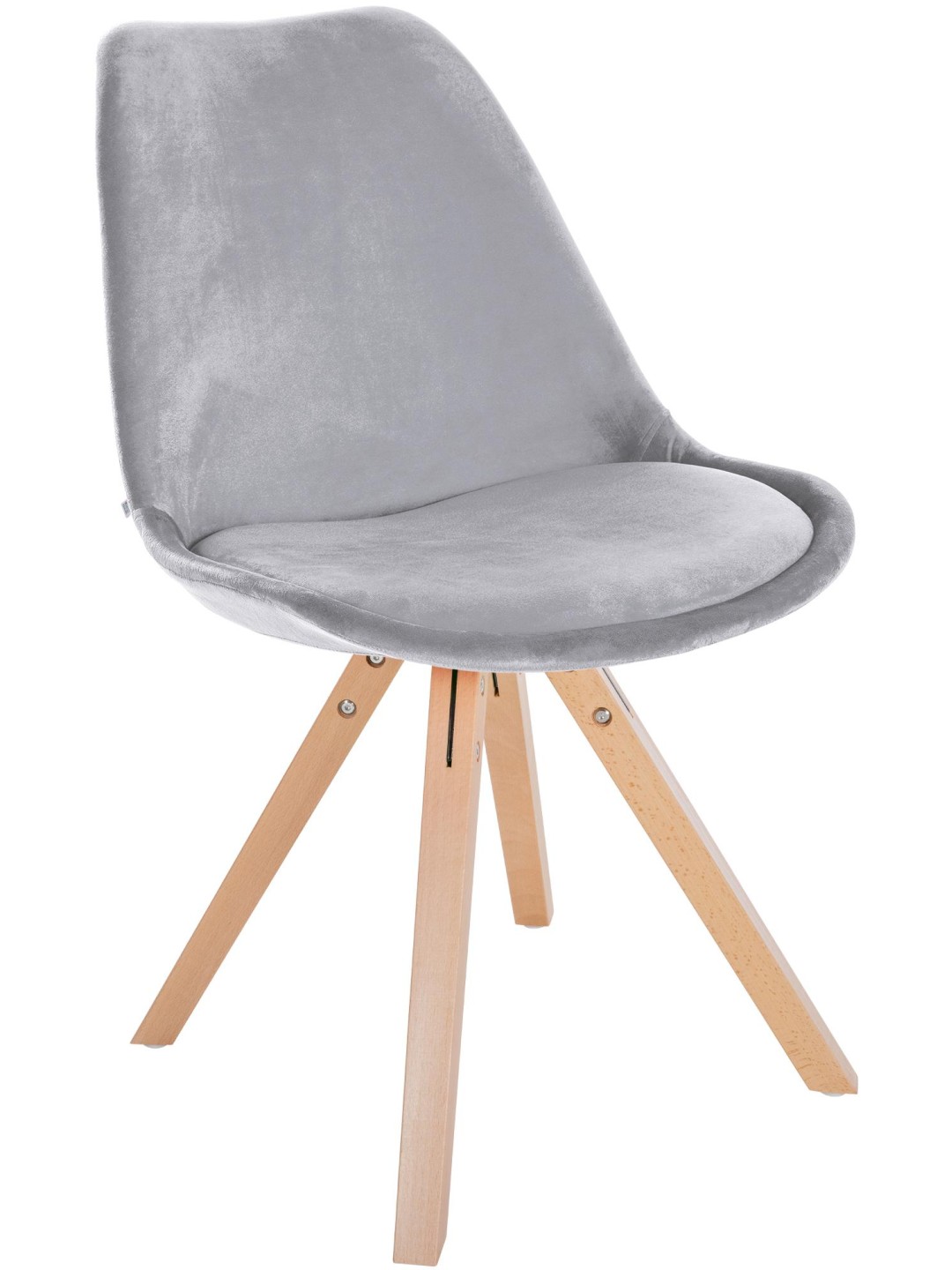 Scaun Sofia Velvet Square, gri deschis