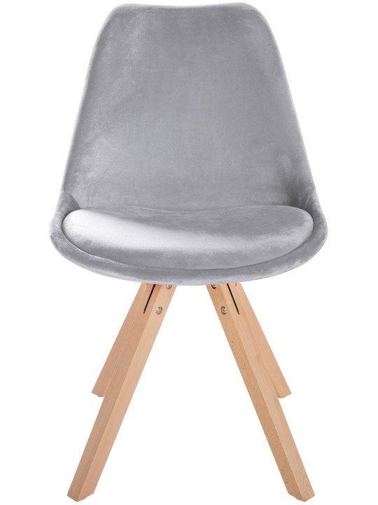 Scaun Sofia Velvet Square, gri deschis